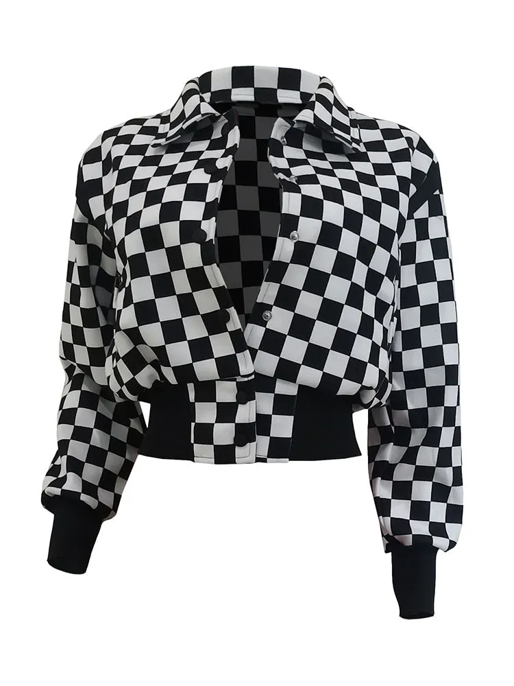 Checkerboard Baseball Jacket