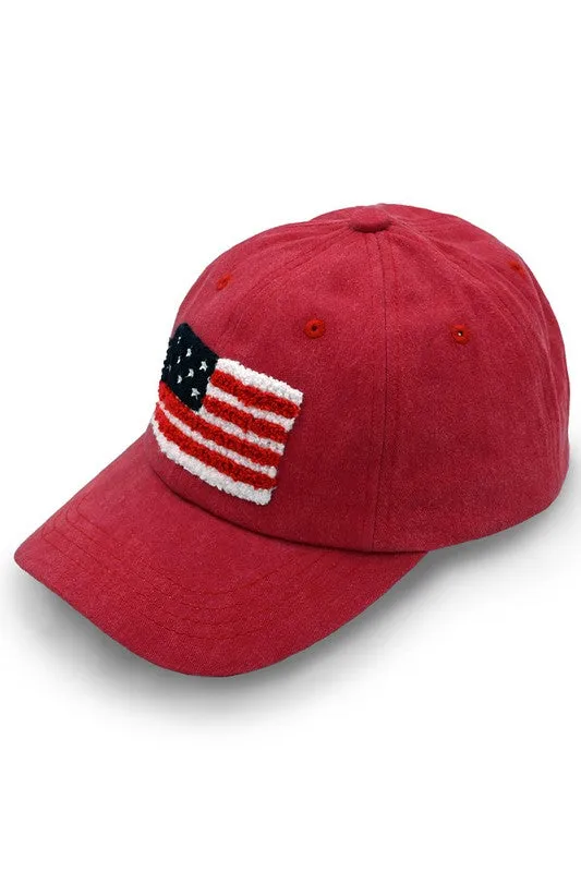 Chenille Flag Patch Baseball Hat