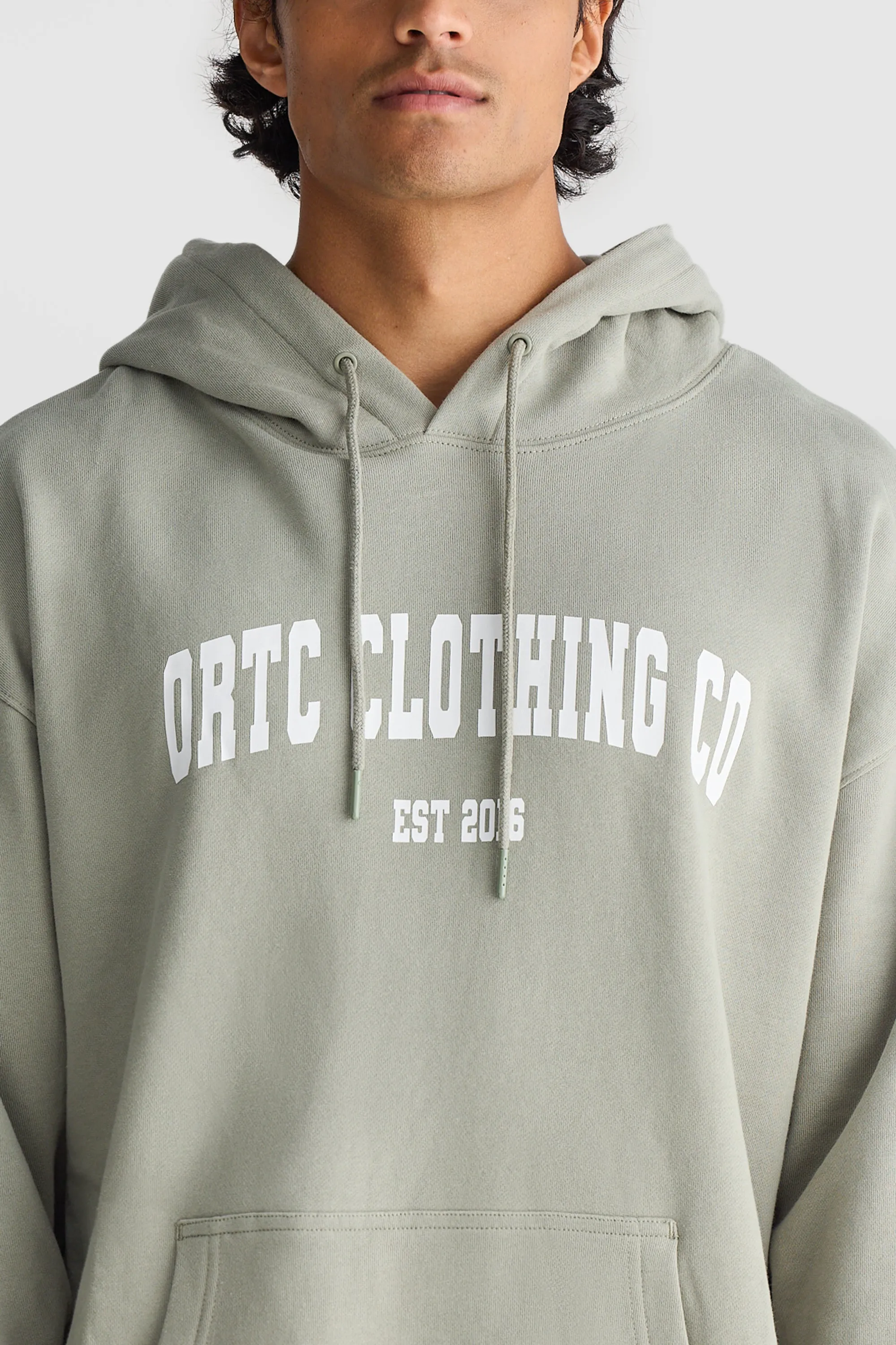 College Logo Hoodie Olive