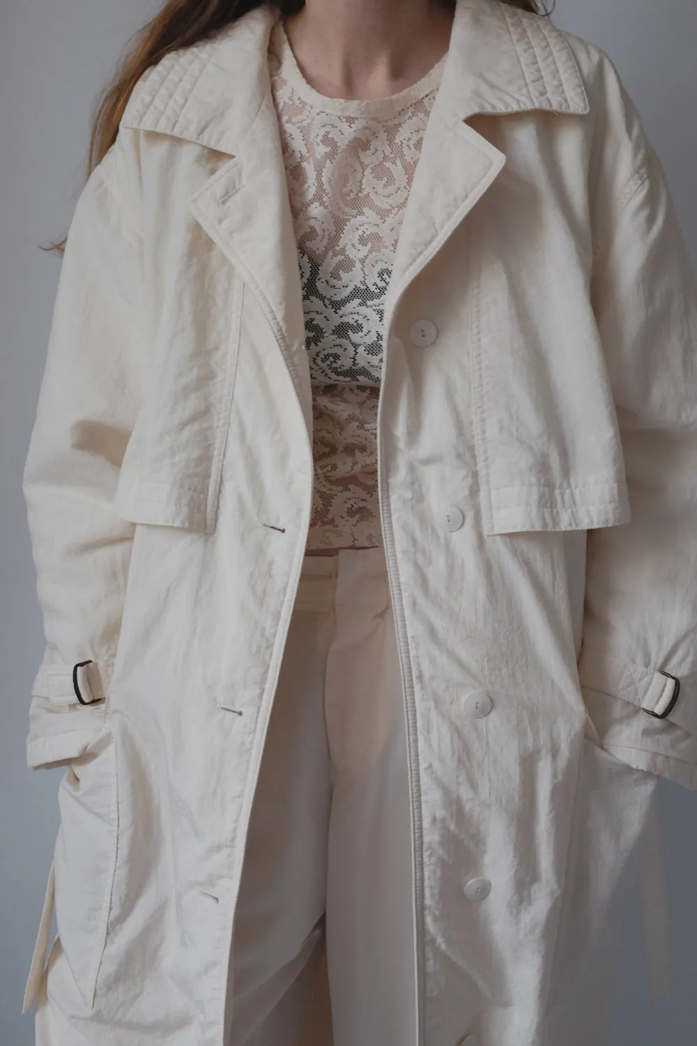 CREAM VINTAGE TRENCH COAT