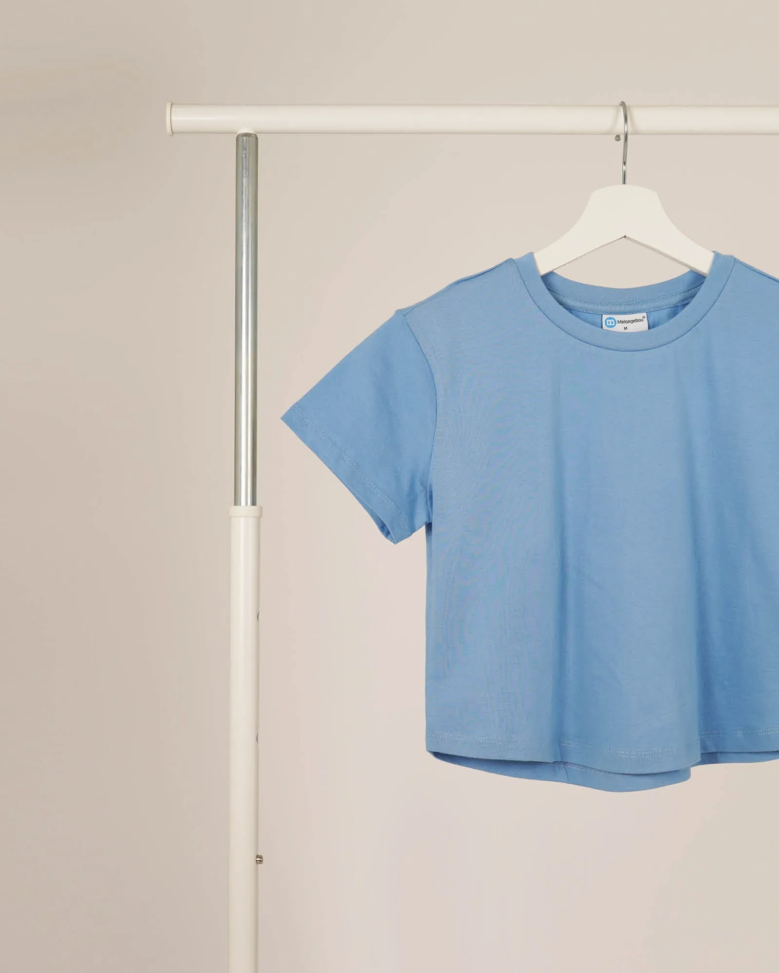 Crop Top: Solid Cyan Blue