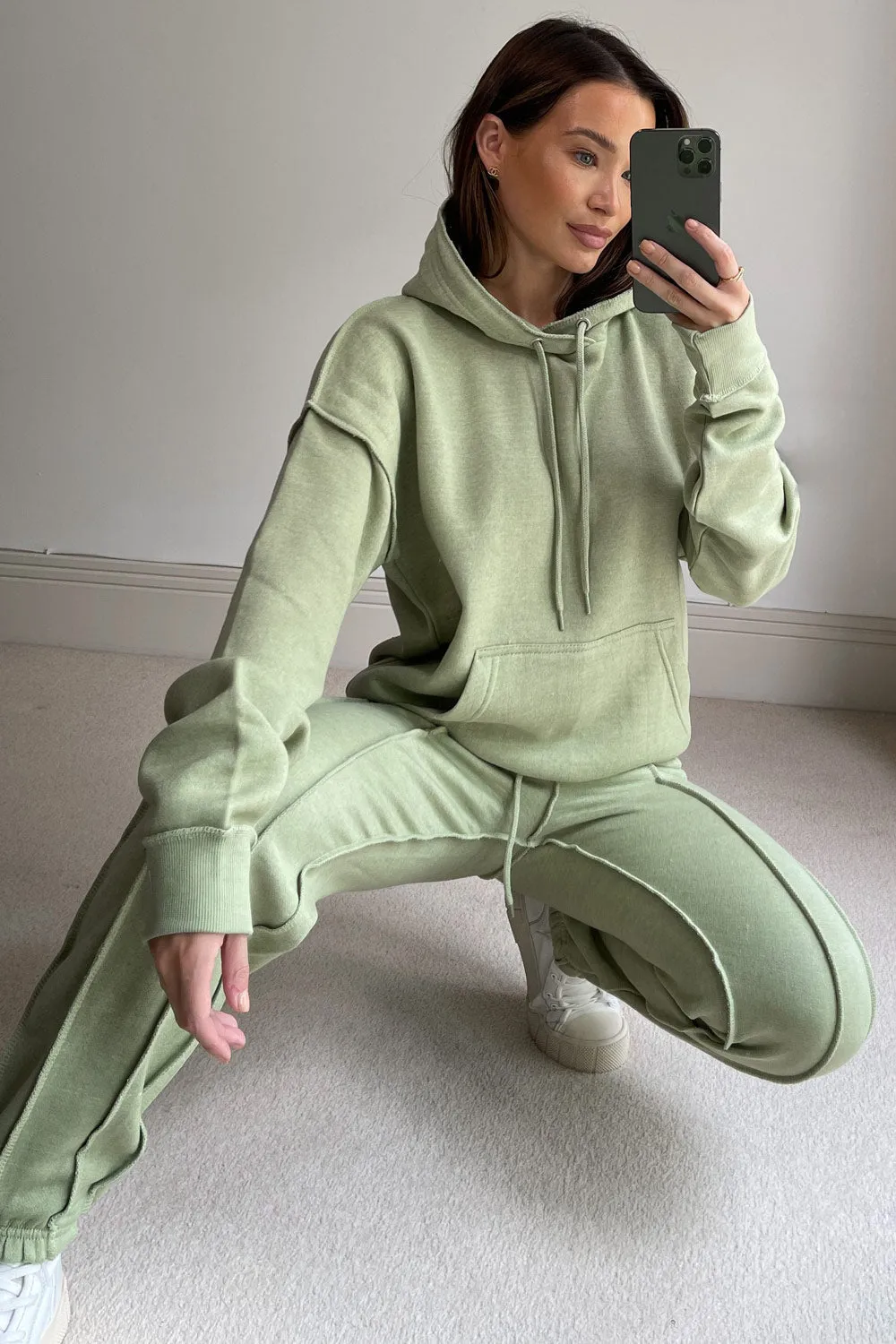 Danielle Sage Exposed Seam Hoodie and Joggers Tracksuit Set