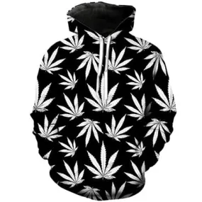 Dank Master White Weed Leaf Hoodie