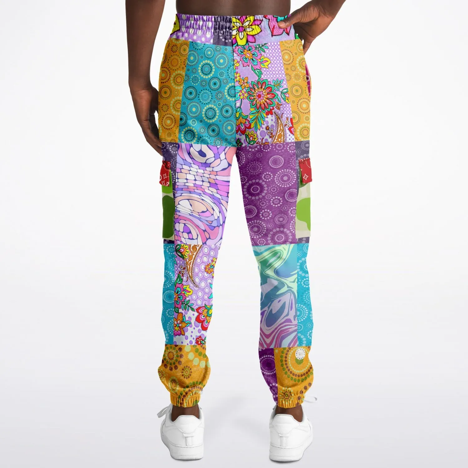 Delirium Hippie Patchwork Solar Flare Unisex Eco-Poly Cargo Joggers