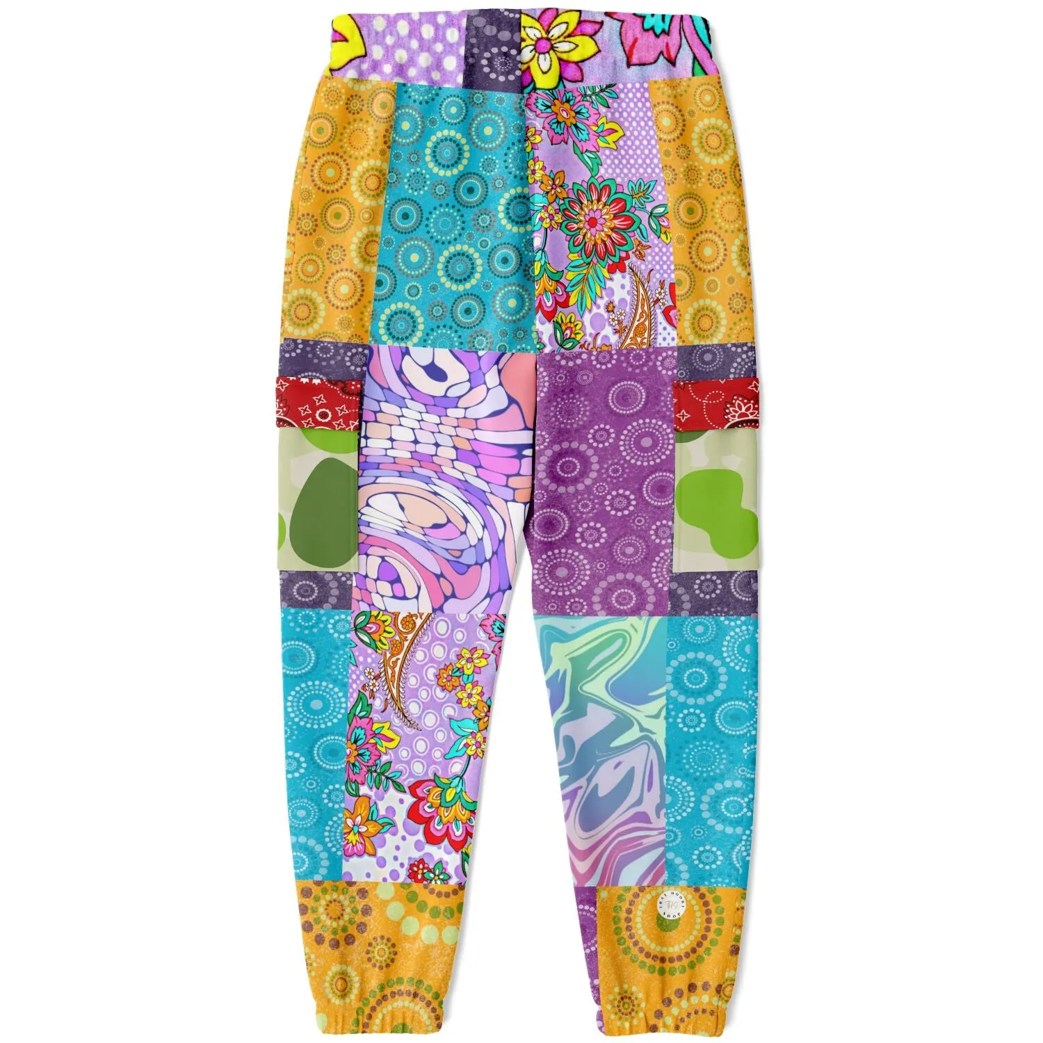 Delirium Hippie Patchwork Solar Flare Unisex Eco-Poly Cargo Joggers