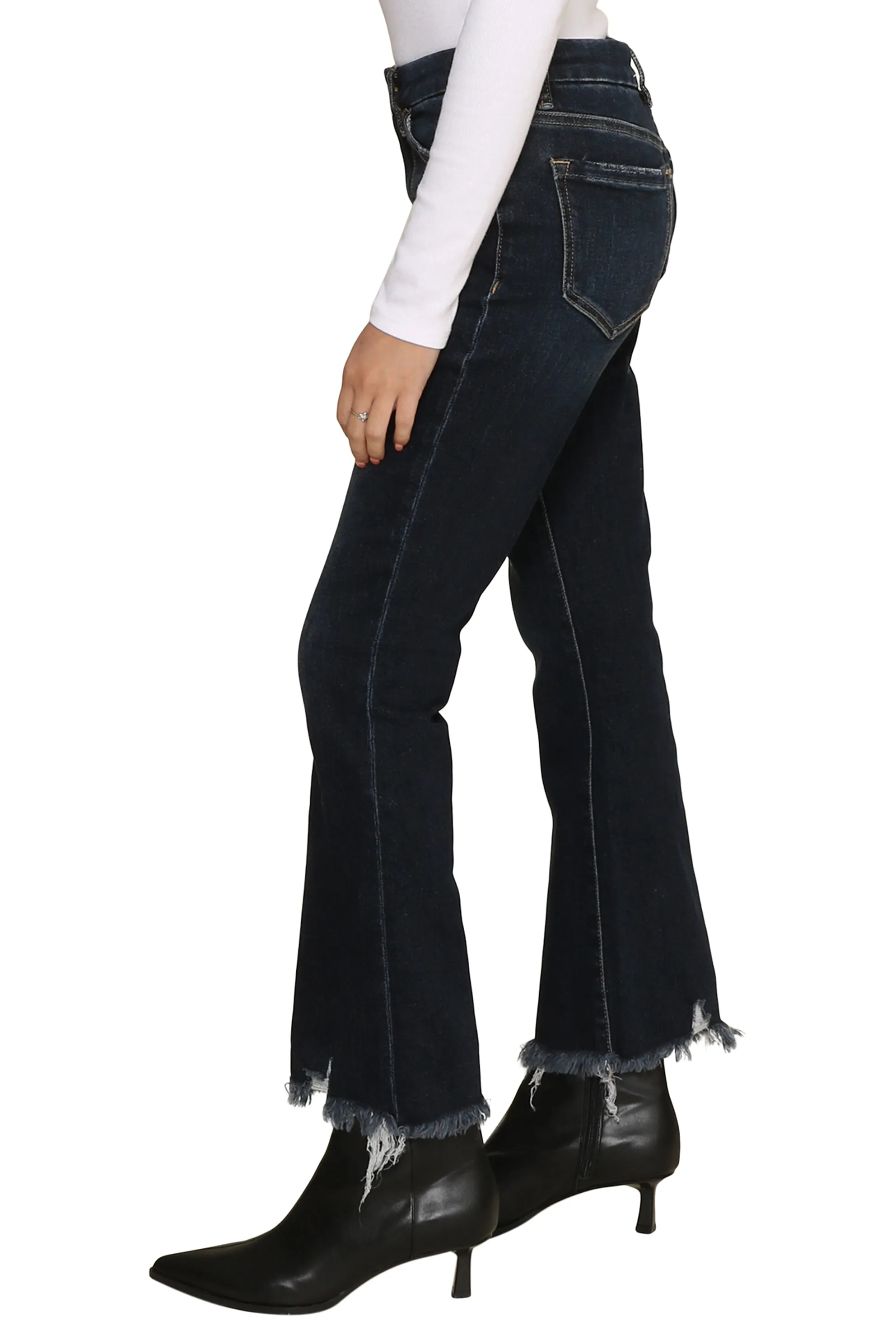 Deutz Crop Dark Denim Flare