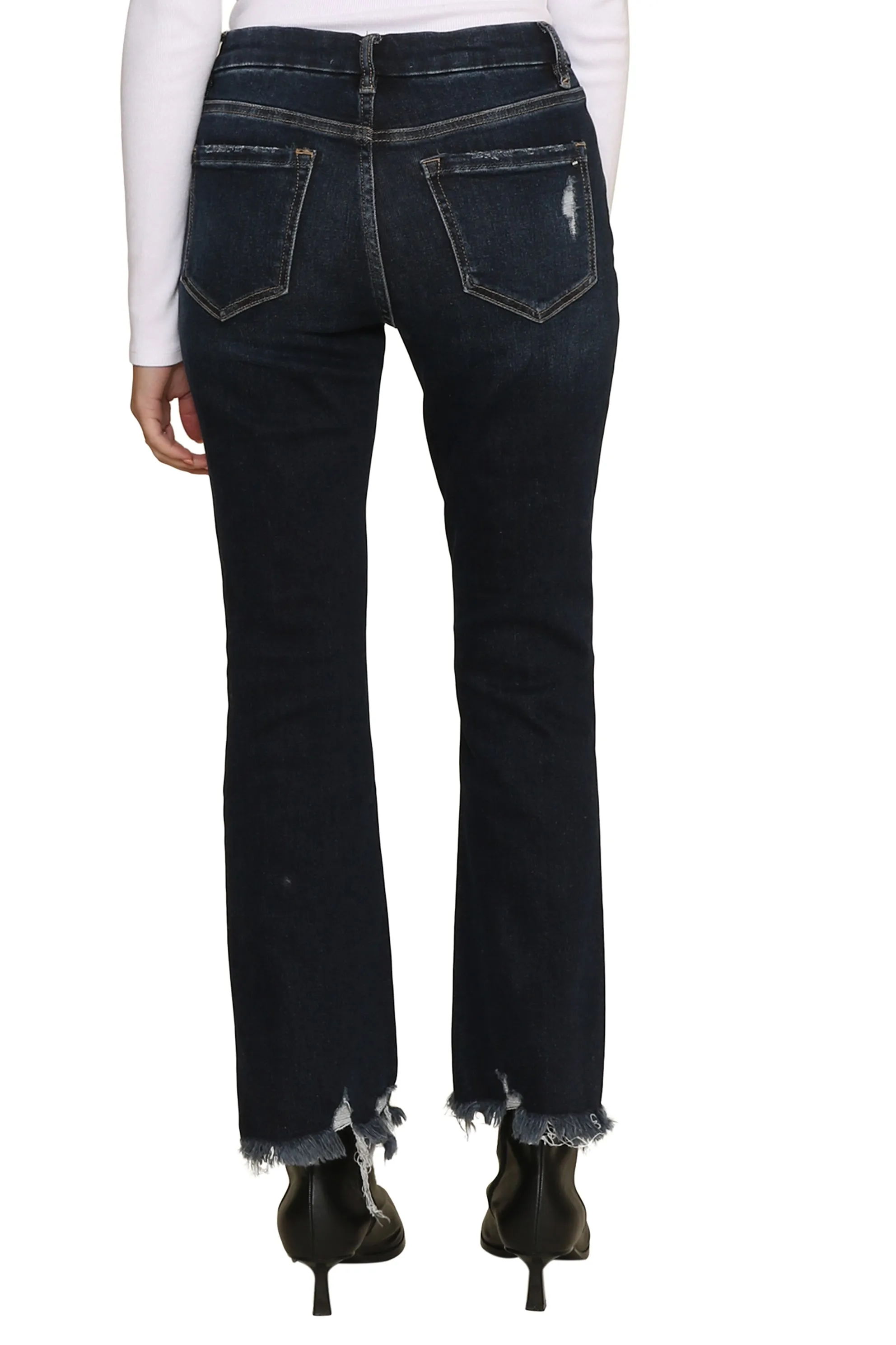 Deutz Crop Dark Denim Flare