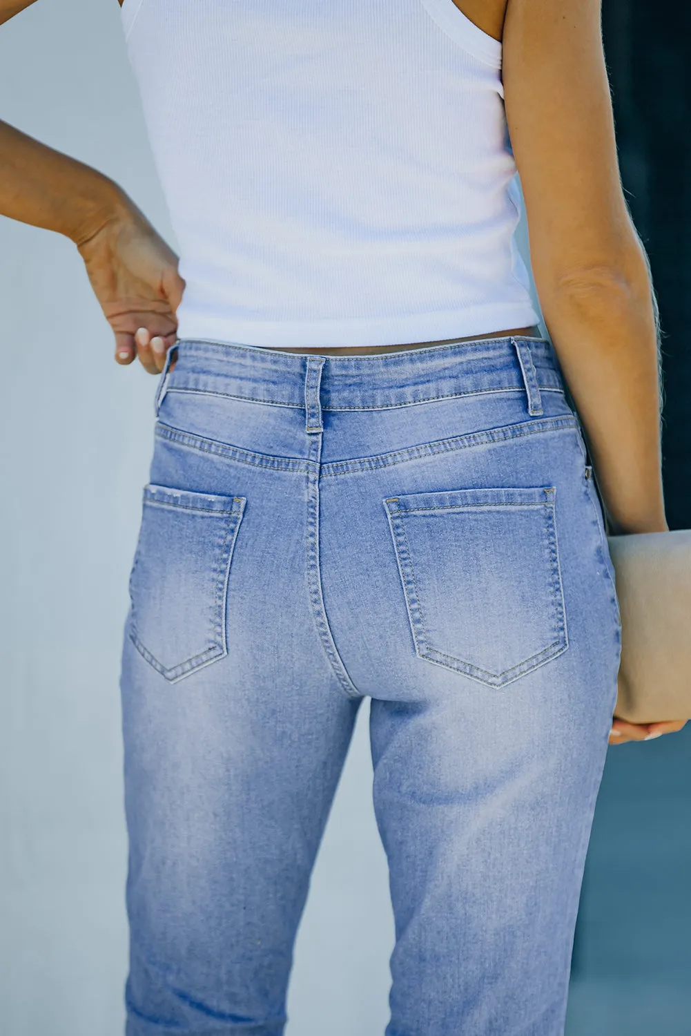 Distressed Bell Bottom Denims