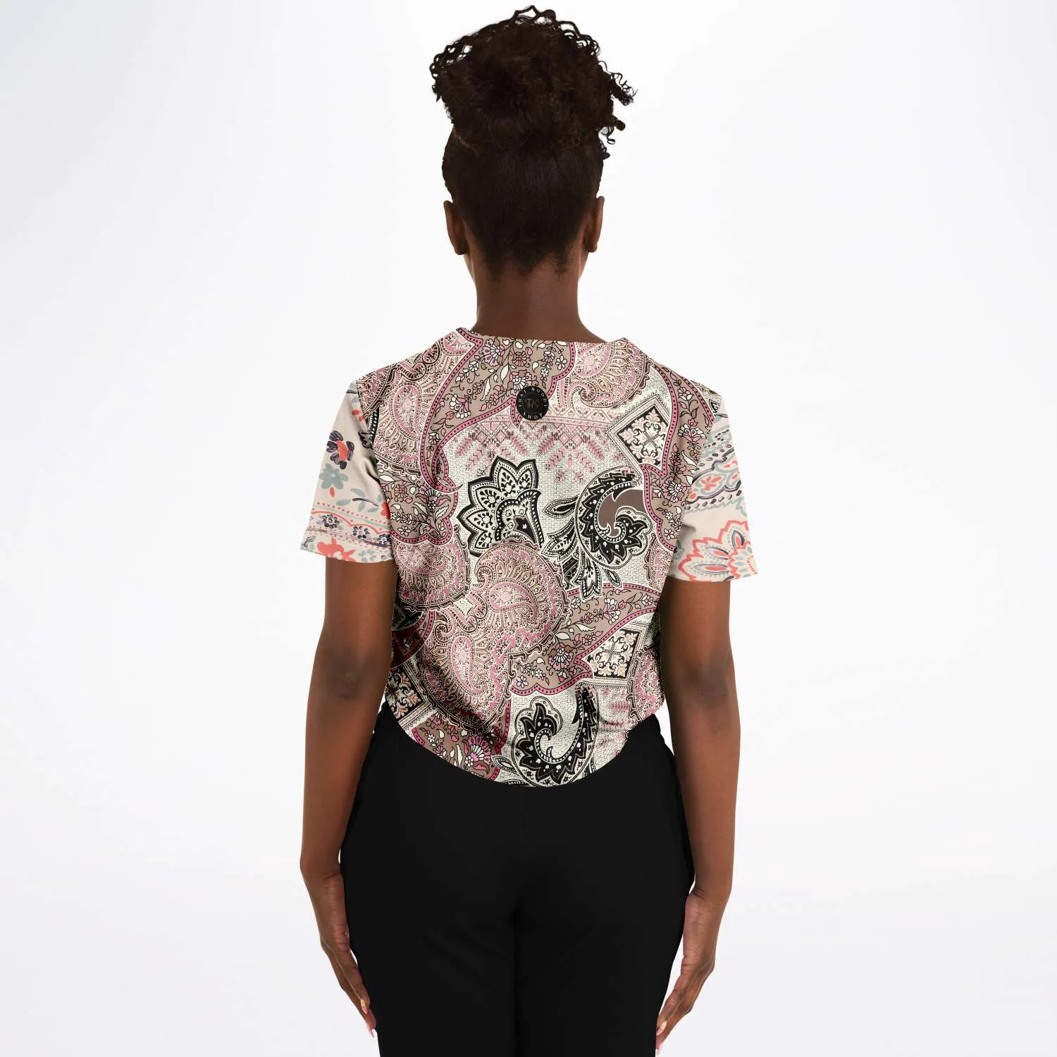 Dolores Park Paisley Cropped Button Front Jersey