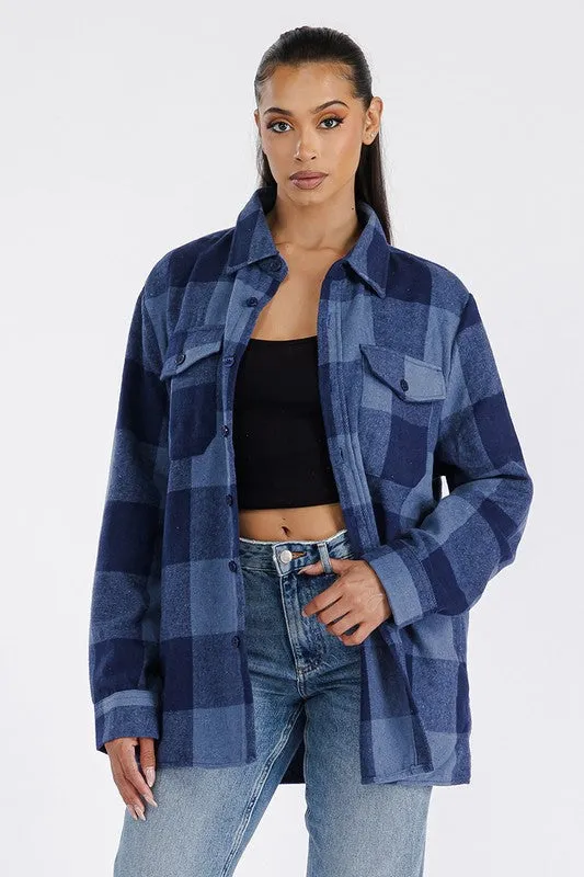 Explore More Collection - Boyfriend Oversized Soft Flannel Shacket