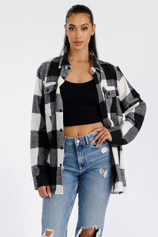 Explore More Collection - Boyfriend Oversized Soft Flannel Shacket