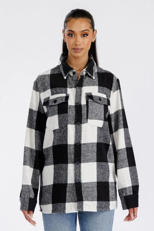 Explore More Collection - Boyfriend Oversized Soft Flannel Shacket