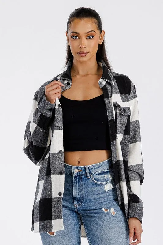 Explore More Collection - Boyfriend Oversized Soft Flannel Shacket