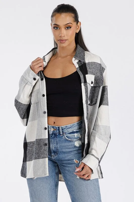 Explore More Collection - Boyfriend Oversized Soft Flannel Shacket