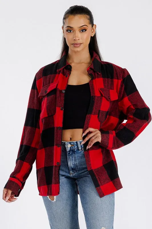 Explore More Collection - Boyfriend Oversized Soft Flannel Shacket