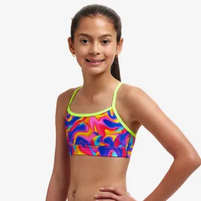 Girls Swim Crop Top - Summer Swirl