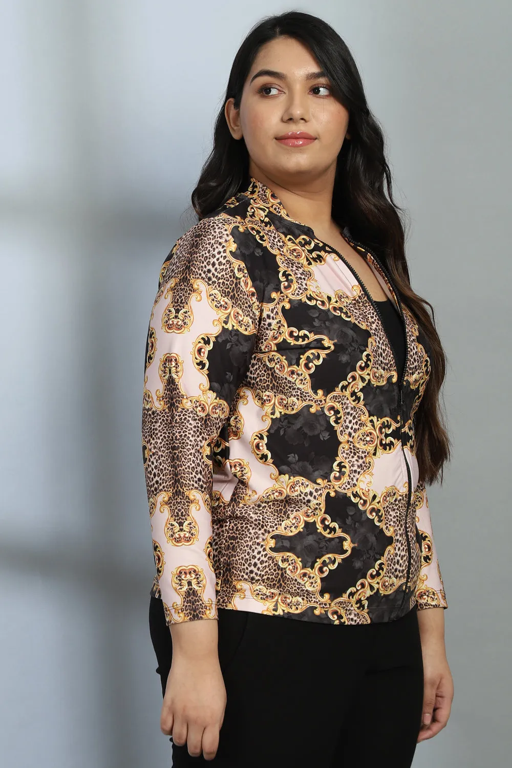 Gold Baroque Printed Jacket