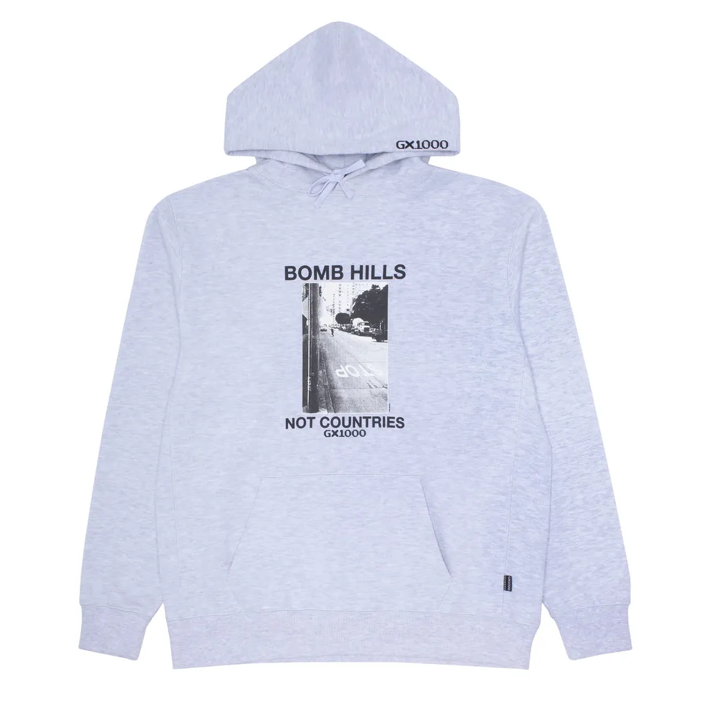 GX1000 Bomb Hills Not Countries Hoodie - Ash Grey