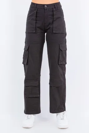 High Waist Cargo Pants with Pockets