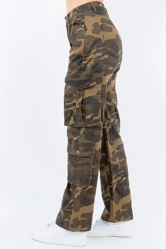 High Waist Multi Pockets Cargo Pants