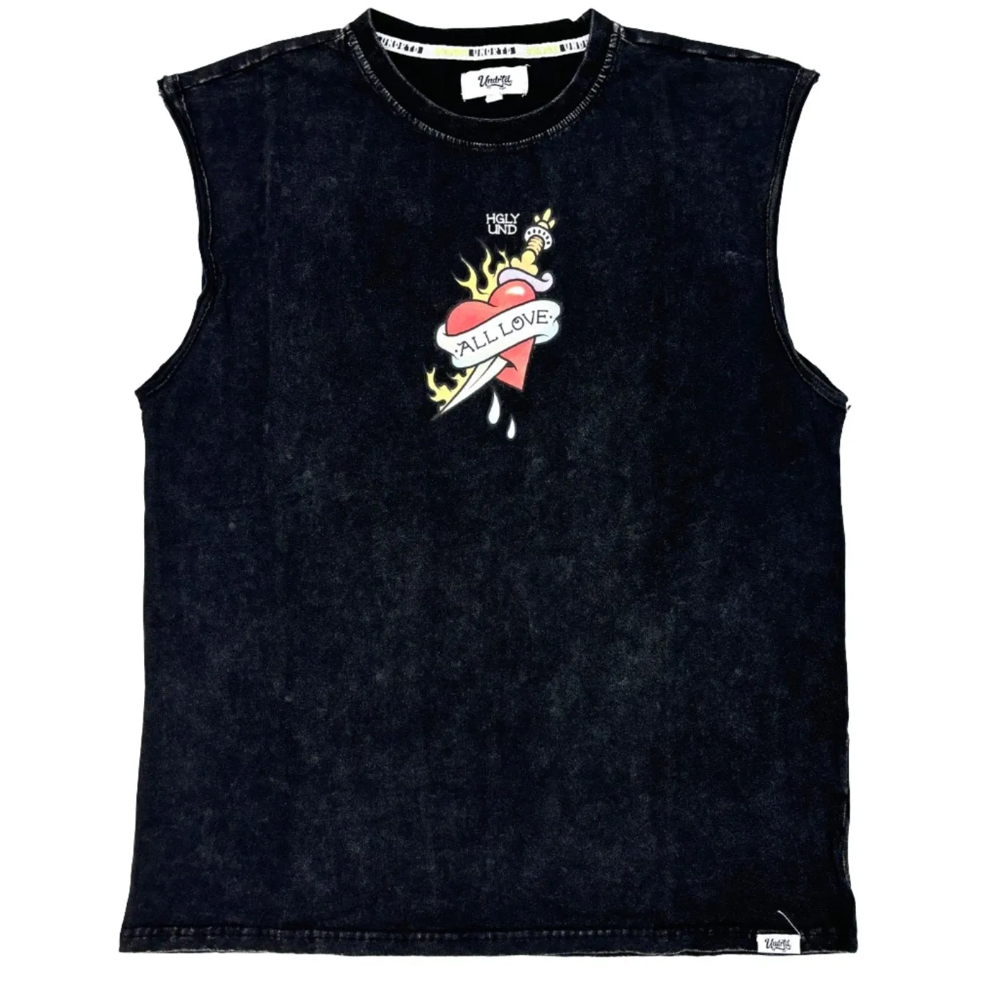 HIGHLY UNDRTD All 4 Love Washed Graphic Sleeveless T-Shirt