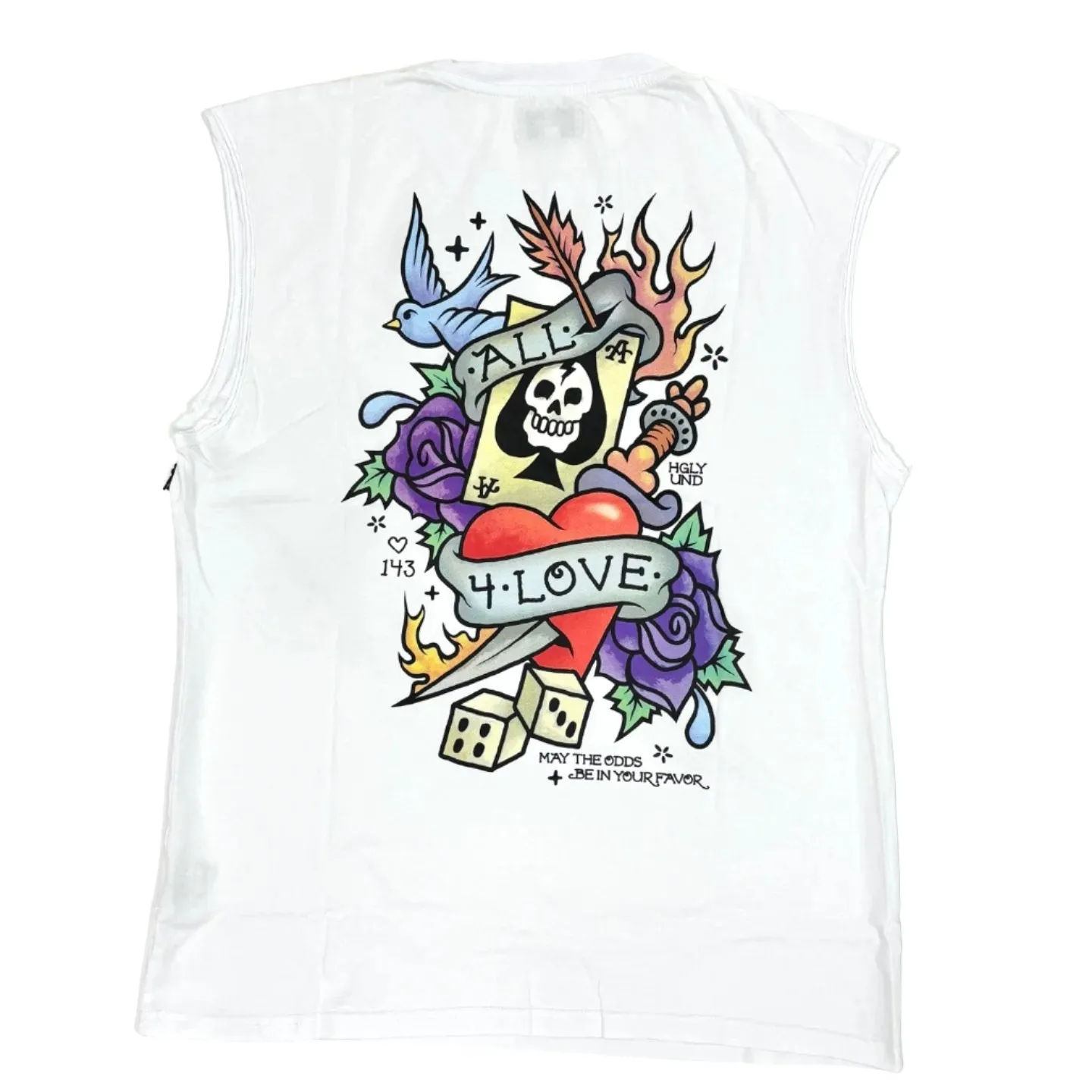 HIGHLY UNDRTD All 4 Love Washed Graphic Sleeveless T-Shirt