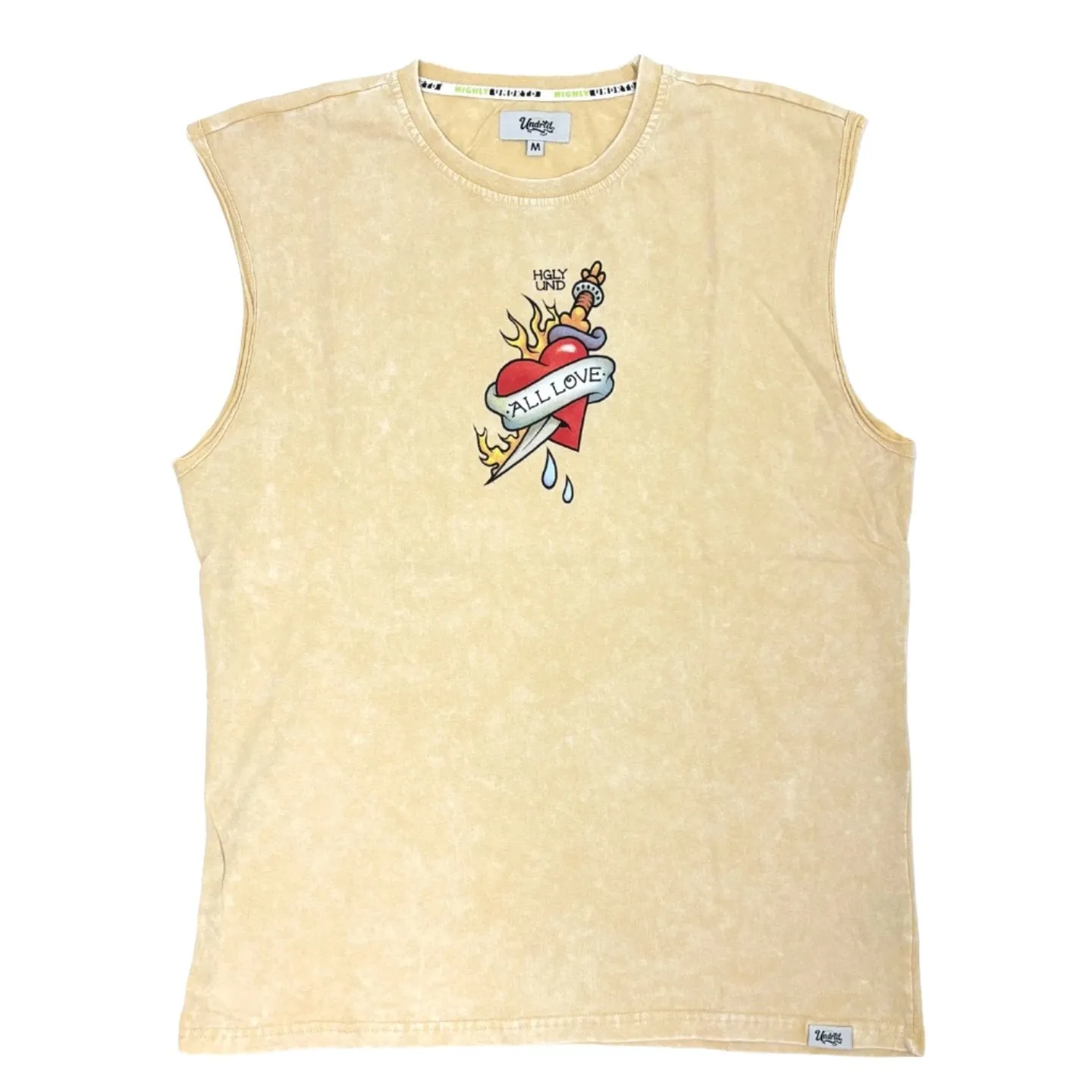 HIGHLY UNDRTD All 4 Love Washed Graphic Sleeveless T-Shirt