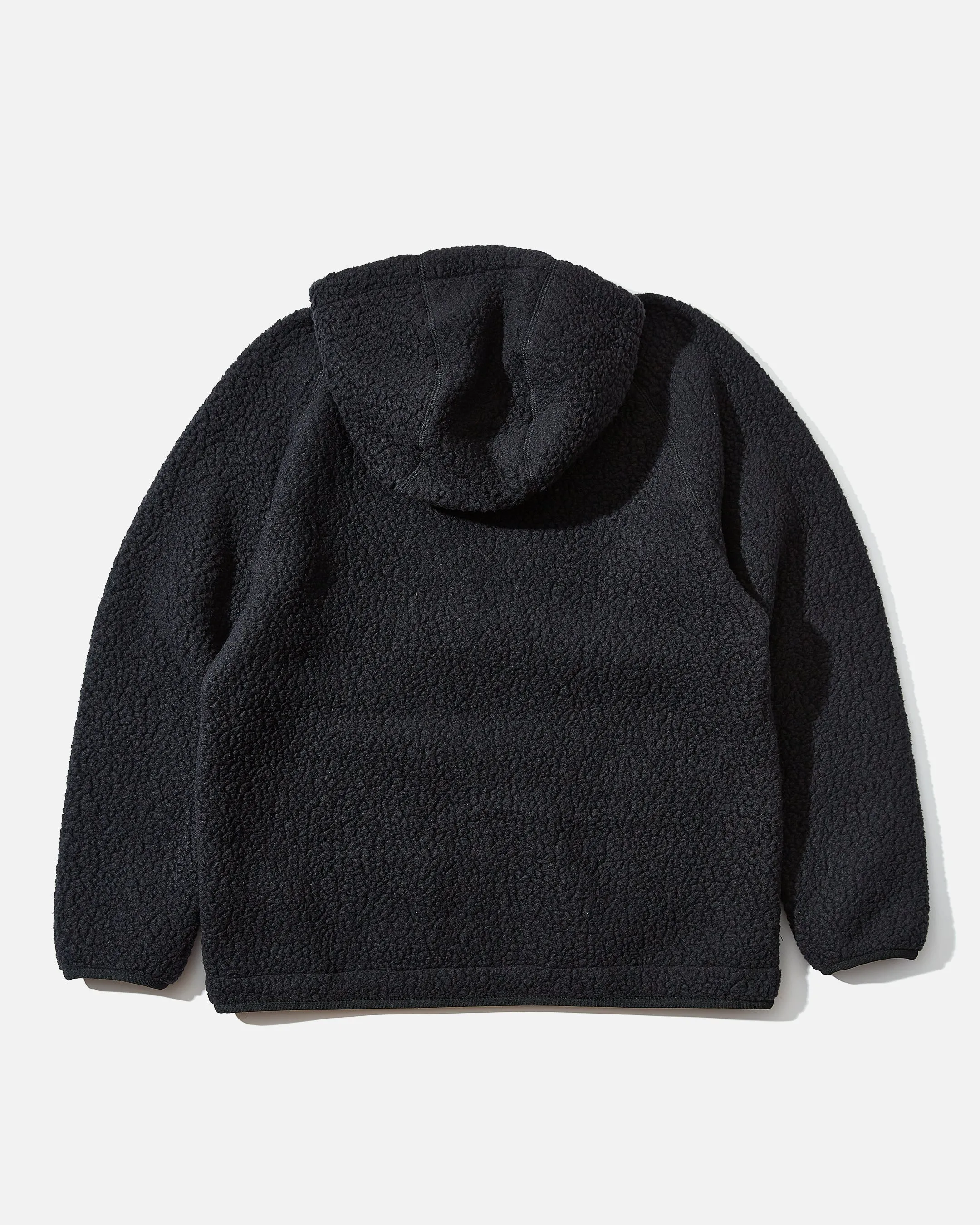 Hooded Thermal Boa Fleece - Black