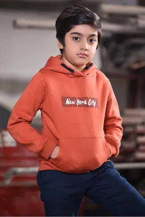 Hoodie With An Adjustable Hood And Long Sleeves Orange