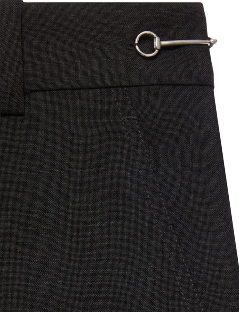 HORSEBIT WOOL TAILORED TROUSERS