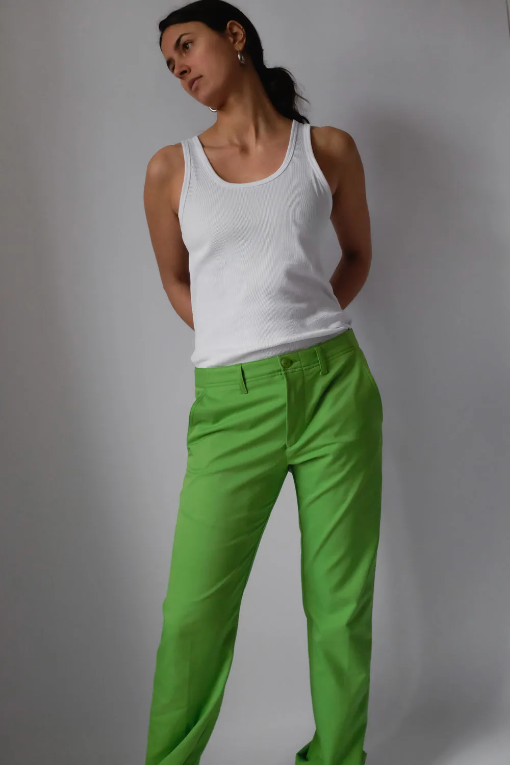 HUGO BOSS GREEN STRAIGHT LEG PANTS