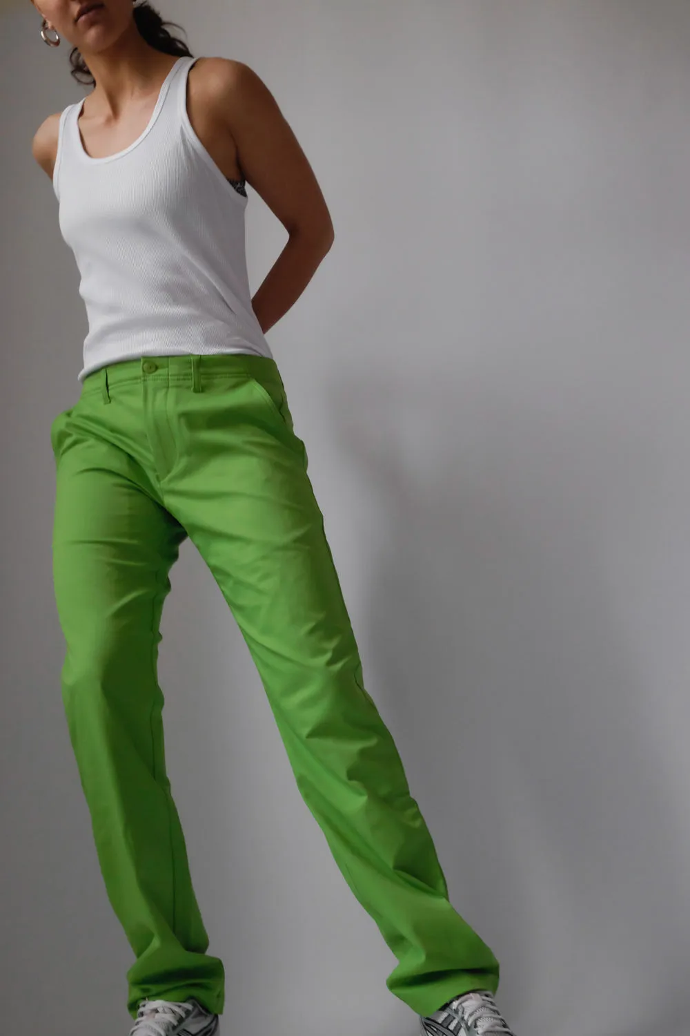 HUGO BOSS GREEN STRAIGHT LEG PANTS