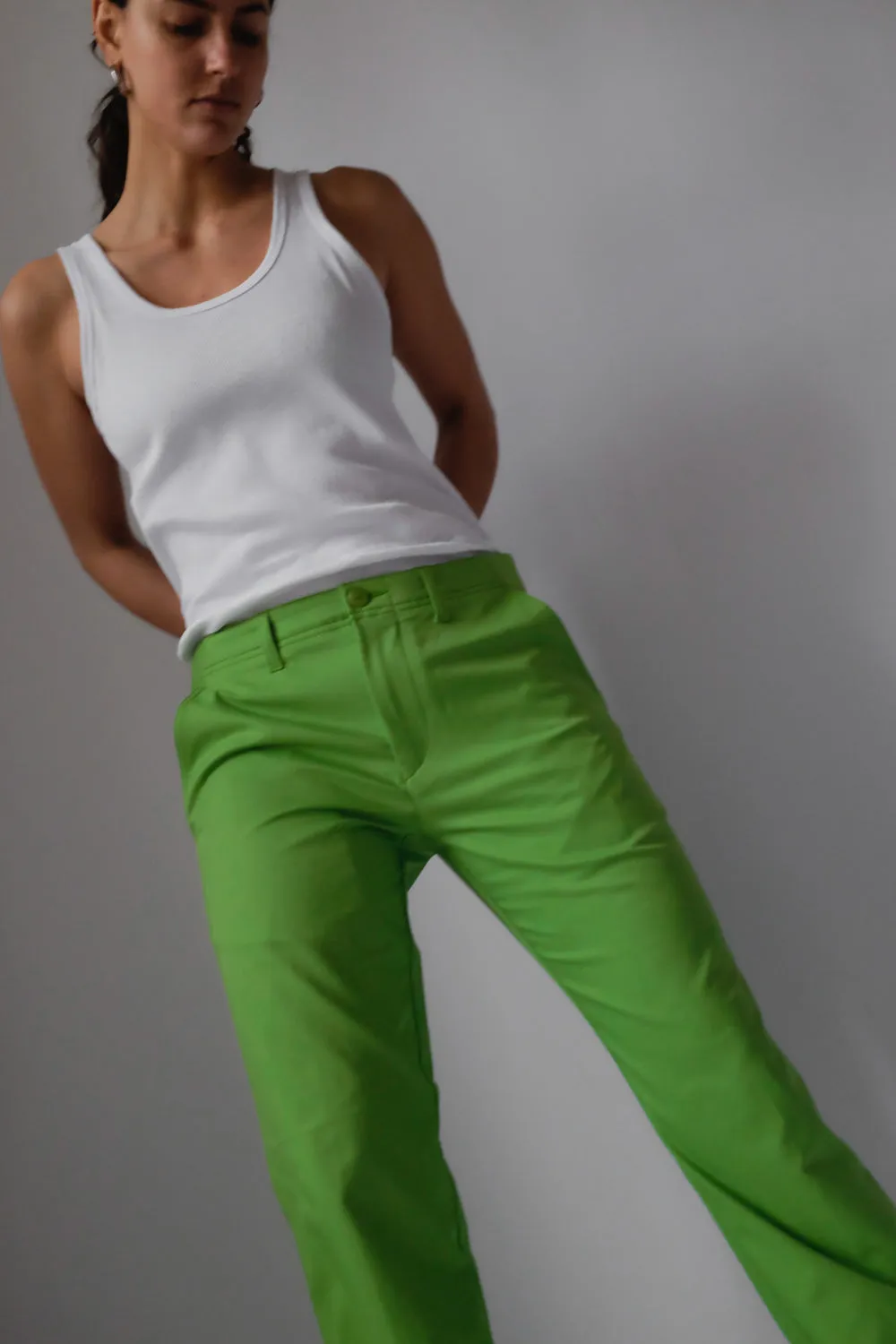 HUGO BOSS GREEN STRAIGHT LEG PANTS