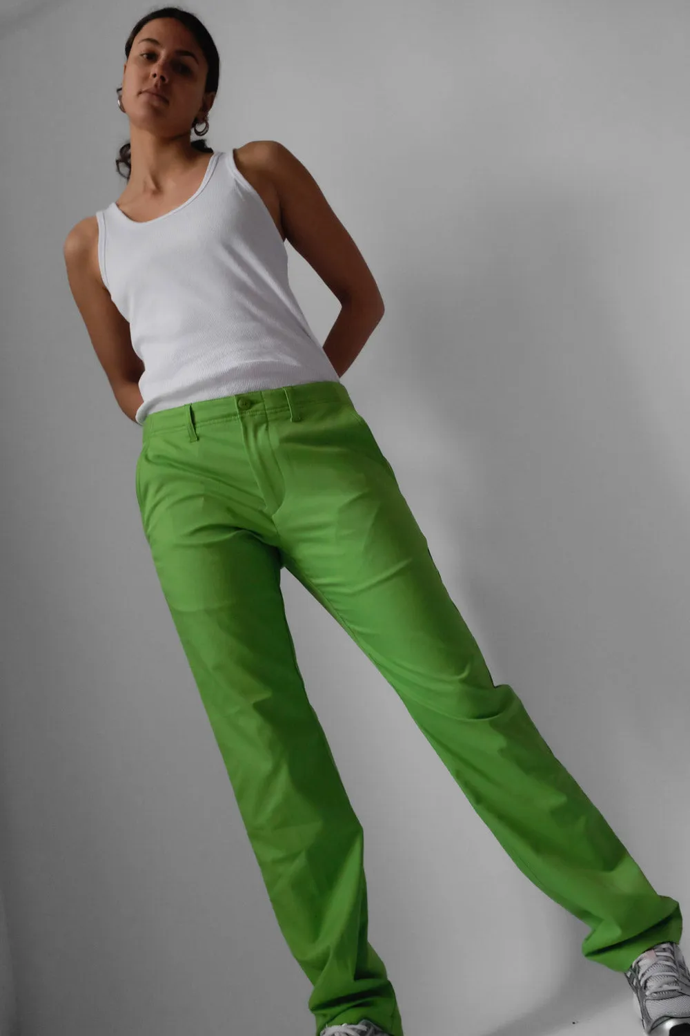 HUGO BOSS GREEN STRAIGHT LEG PANTS