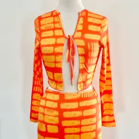 Ibiza Tie Front Top - Tangerine