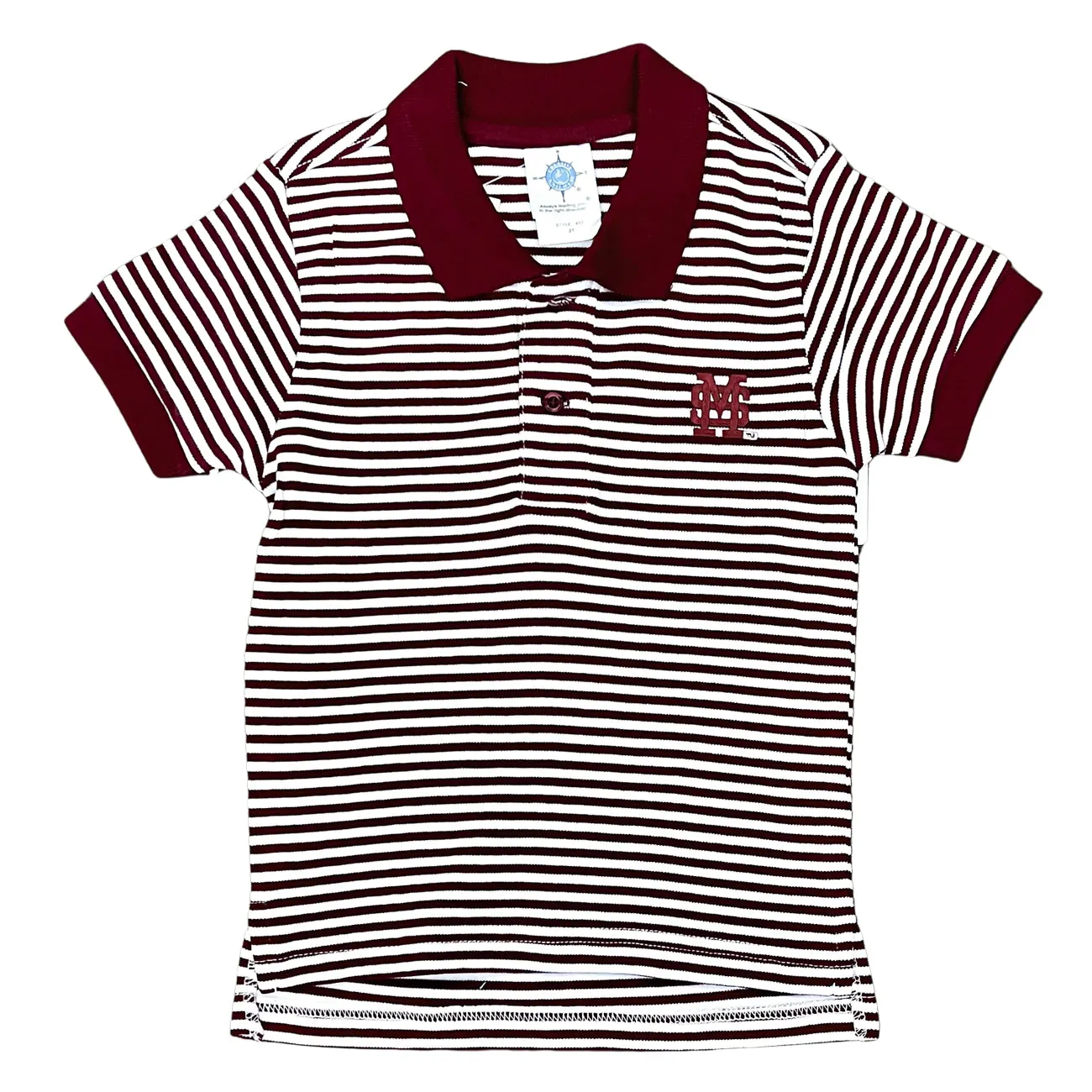 Interlocking M/S Striped Toddler Polo