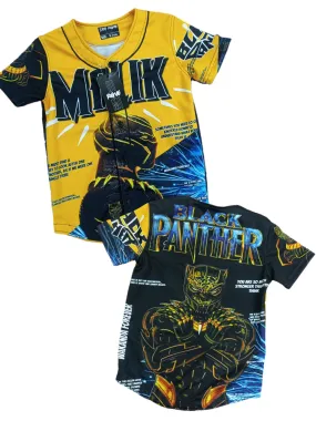 Kids Black panther Baseball jersey