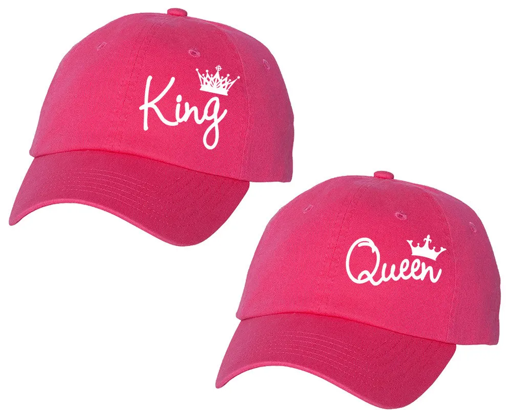 King Queen Couple Matching Baseball Caps, Couple Baseball Hats