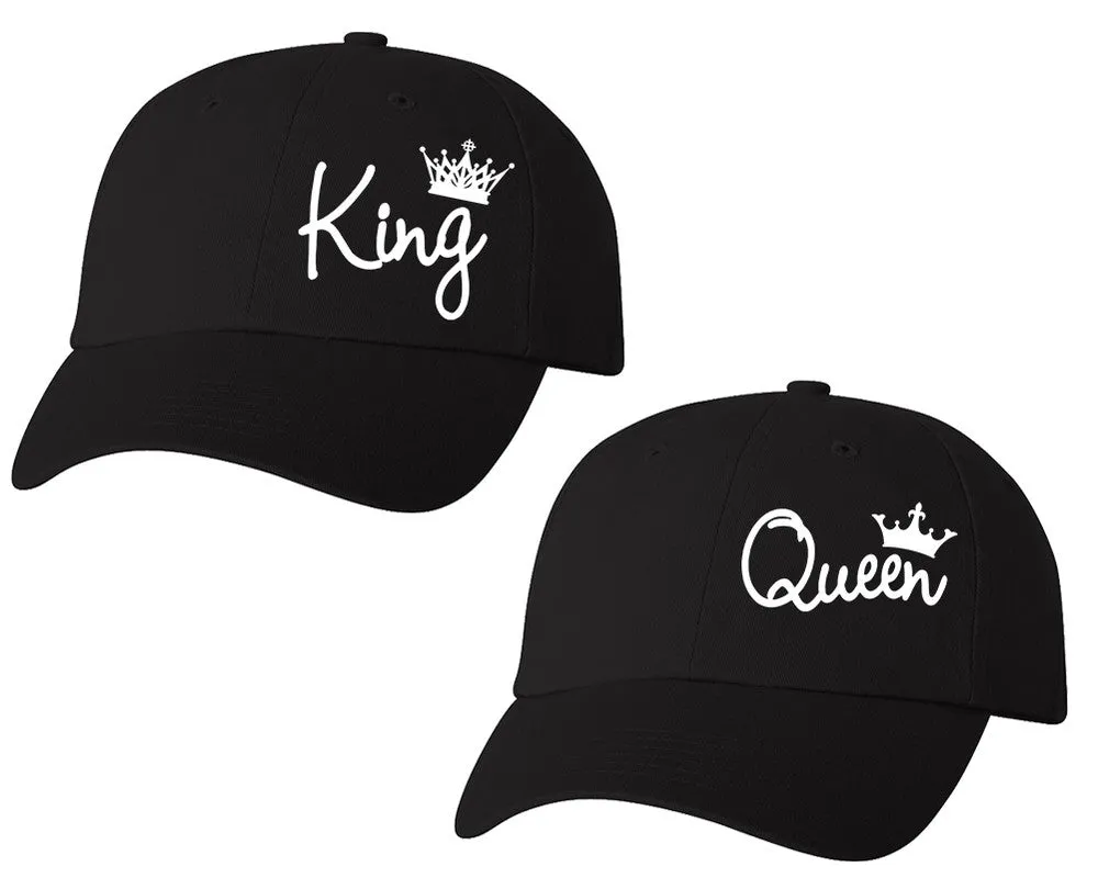 King Queen Couple Matching Baseball Caps, Couple Baseball Hats