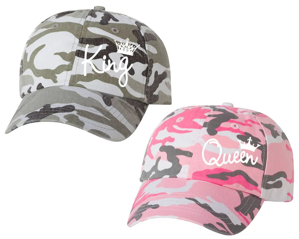 King Queen Couple Matching Baseball Caps, Couple Baseball Hats