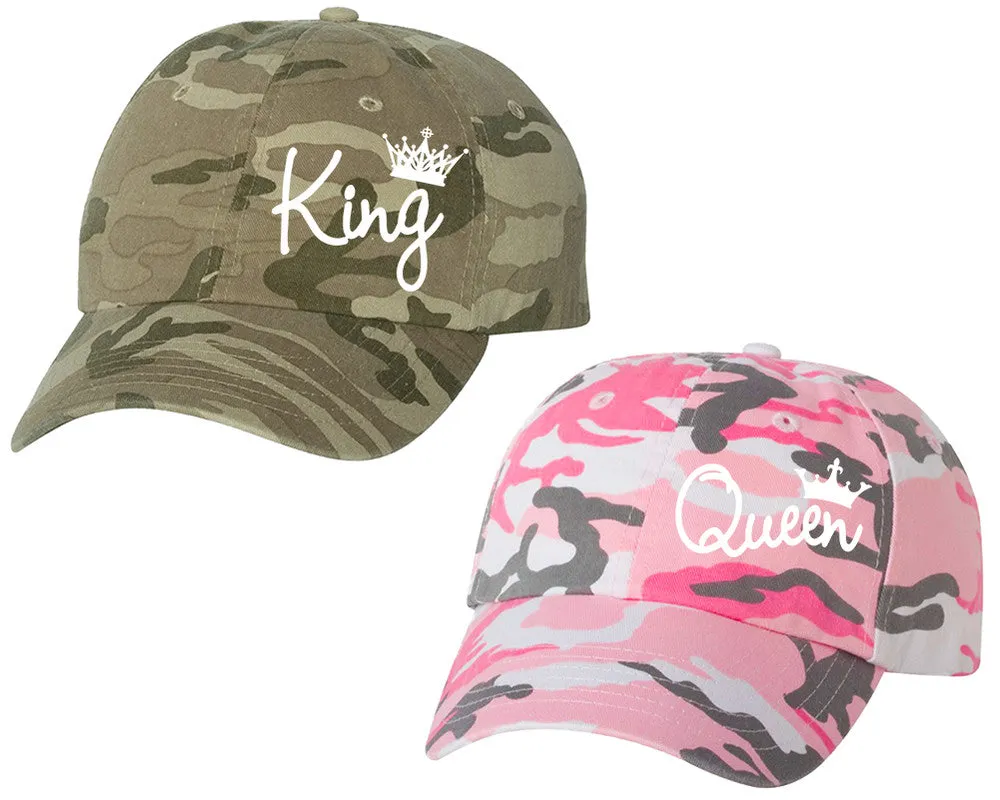 King Queen Couple Matching Baseball Caps, Couple Baseball Hats