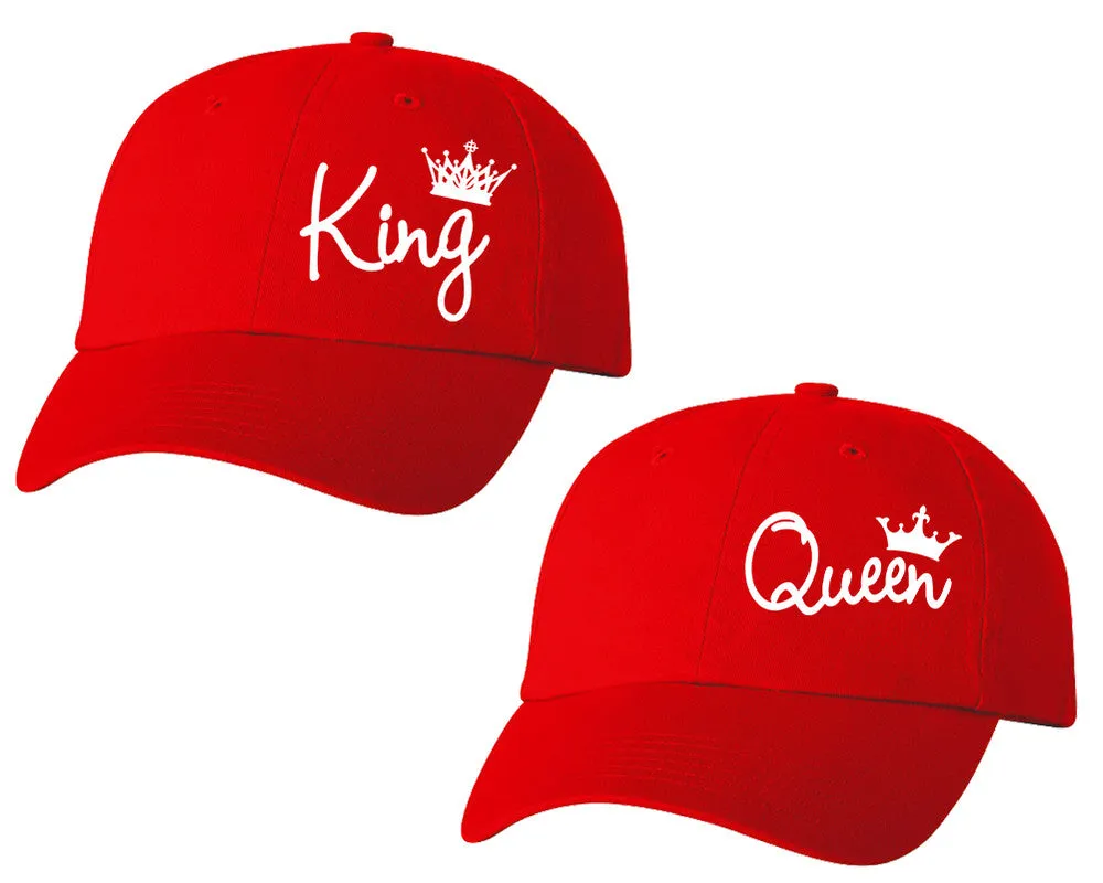 King Queen Couple Matching Baseball Caps, Couple Baseball Hats