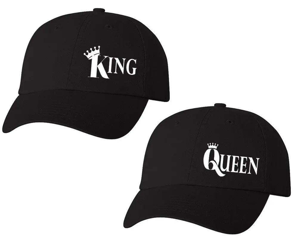 King Queen Couple Matching Baseball Caps, Matching Caps