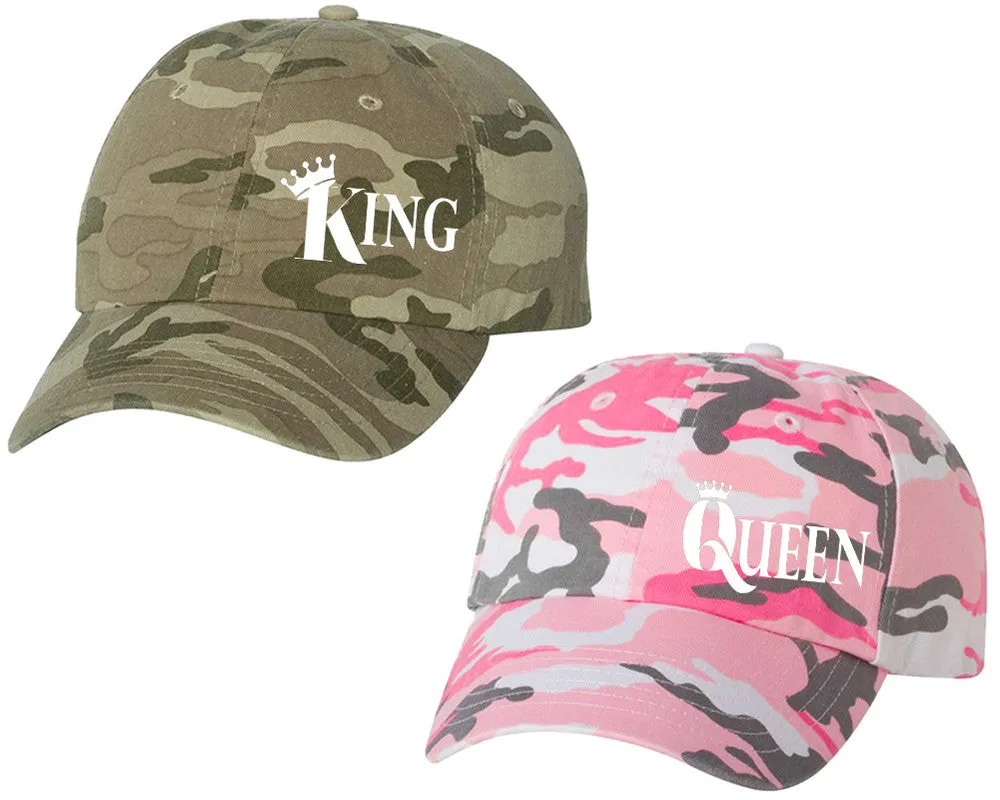 King Queen Couple Matching Baseball Caps, Matching Caps