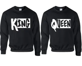 King Queen Couple Matching Sweaters, Couple Crewnecks