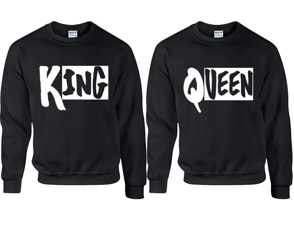 King Queen Couple Matching Sweaters, Couple Crewnecks