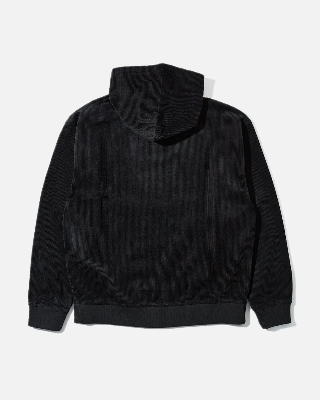 KO Corduroy Zipped Hoodie - Black