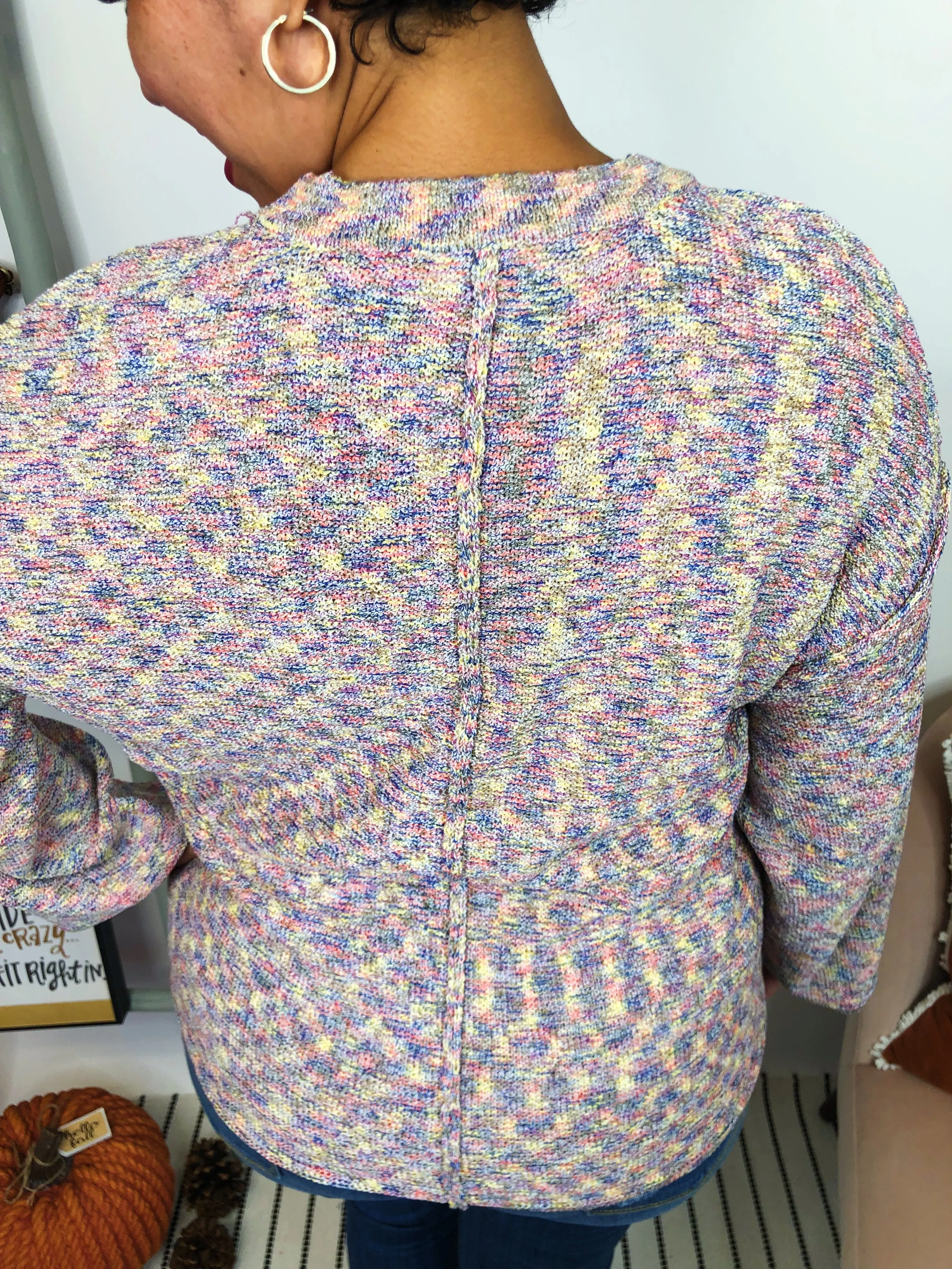 #L218 Rainbow Splatter Sweater