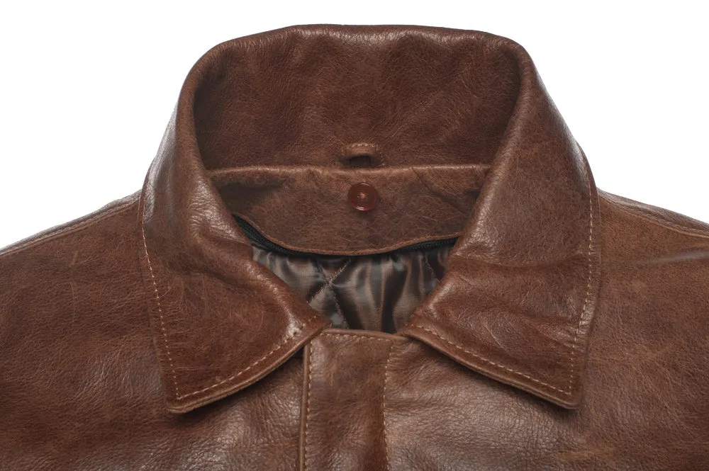 Laurent Vintage Brown A2 bomber Jacket