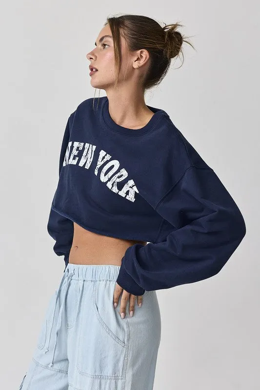 Lila New York Cropped Sweatshirt